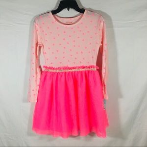 Cat And Jack Girls Sz 10 12 Pink Heart Party Dress